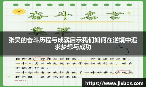 张昊的奋斗历程与成就启示我们如何在逆境中追求梦想与成功